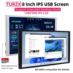 TURZX Monitor Secundario USB 8 Pulgadas IPS 1280x800 Windows 10/11