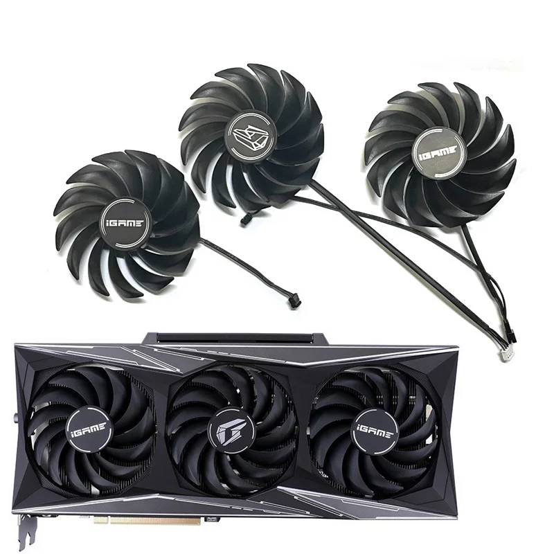 Ventilador de refrigeración para Igame RTX 3060, 3070 Ti 3080 Vulcan, 3 piezas, 90mm, PVA080E12R, RTX 3090, RTX 3060, RTX 3070, RTX 3080, RTX 3090