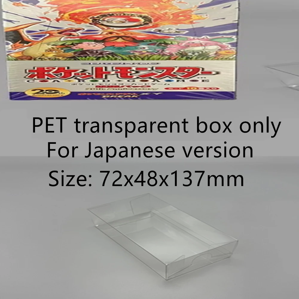 Caja de almacenamiento transparente a prueba de polvo para pantalla de tarjetas Pokémon/CP6, funda protectora de plástico para PTCG PET, Protector transparente