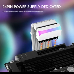 Adaptador ATX 24 pines a 90° con ARGB 5V 3 contactos – Montaje DIY