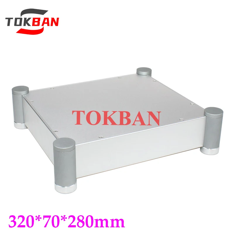 Tokban Audio-carcasa de chasis de amplificador de tubo de aluminio, carcasa de preamplificador HIFI DIy, WA82, 320x70x280mm