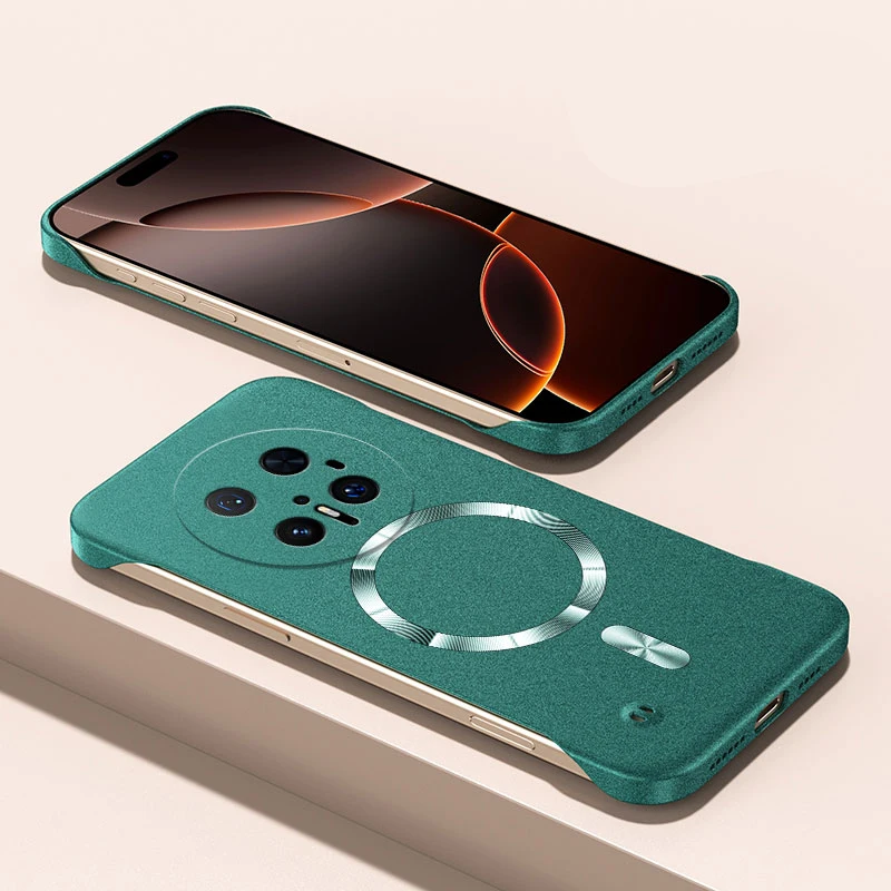 Para Magsafe funda ultrafina de piedra arenisca sin marco para Huawei Mate 70 60 50 40 30 Pro cubierta dura magnética de carga inalámbrica - imagen 3