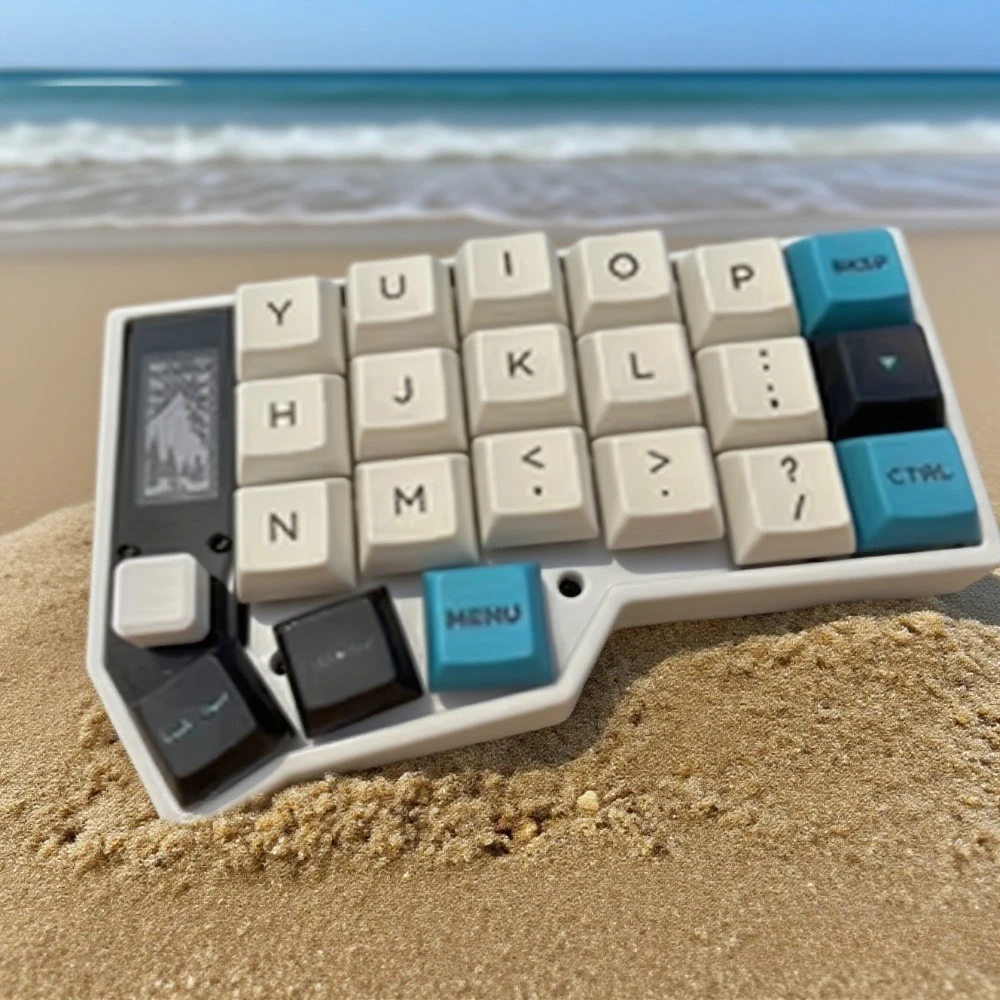 CORNE-teclado inalámbrico dividido, pantalla de visualización, perilla de Joystick, conexión de modo Dual Bluetooth, batería 1500, accesorios ergonómicos para juegos - imagen 4