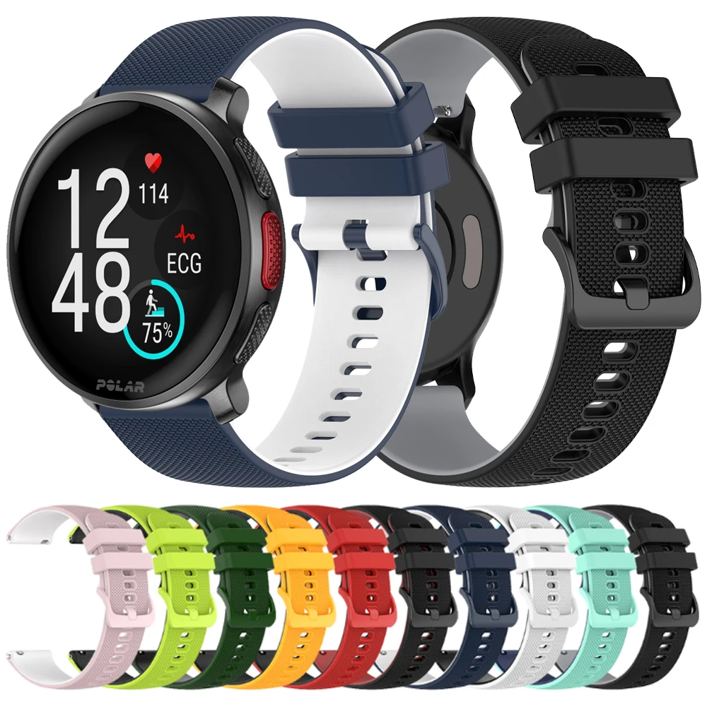 Correa deportiva de silicona de 20 a 22mm para Polar Vantage V3 M2/M Grit X Pro Titan, pulsera para Polar Ignite 3 2 Unite Pacer