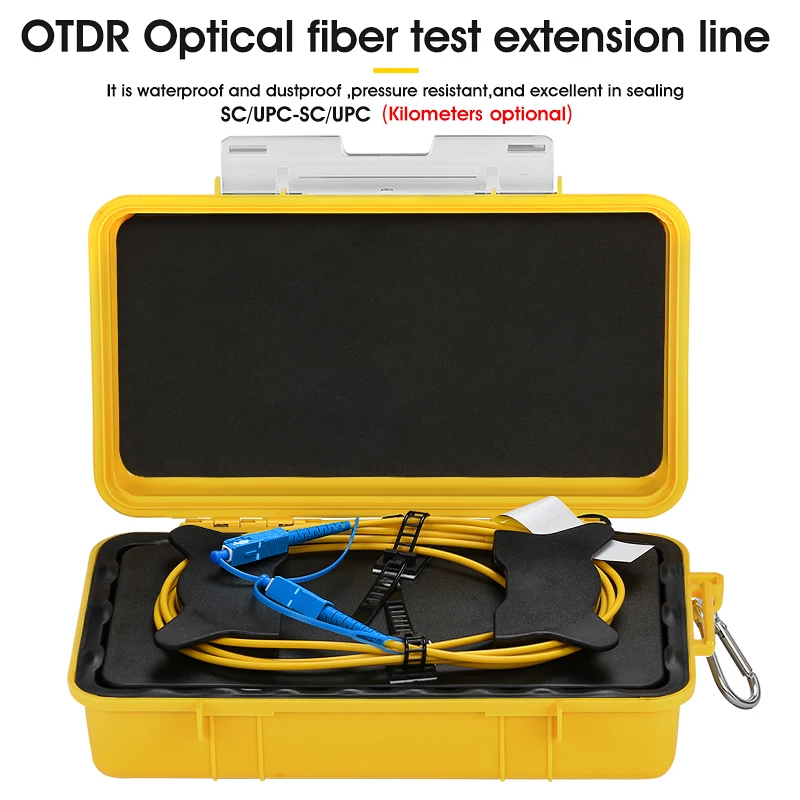 Caja de Cable de lanzamiento OTDR, conector monomodo SC/FC/ST/LC(UPC/APC), línea de extensión de prueba de fibra óptica, eliminador de zona muerta, 1KM - imagen 2