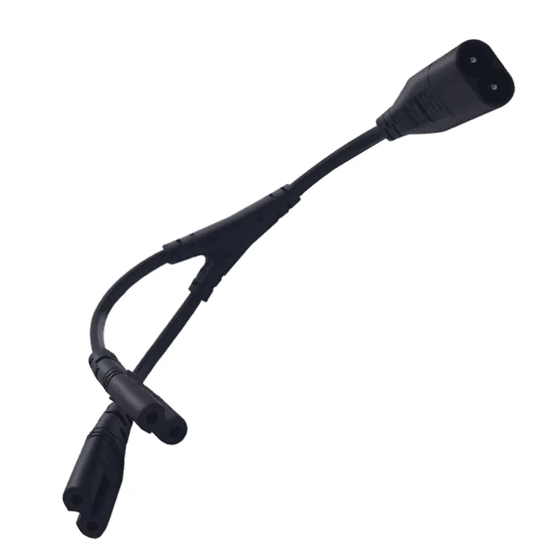IEC320 C14 C8 a 2X C7 C5 C13 Y Cable de alimentación de CA dividido, figura IEC 8 macho a 2 hembra 1 en 2 salidas Cable de alimentación de CA 30 cm negro - imagen 2