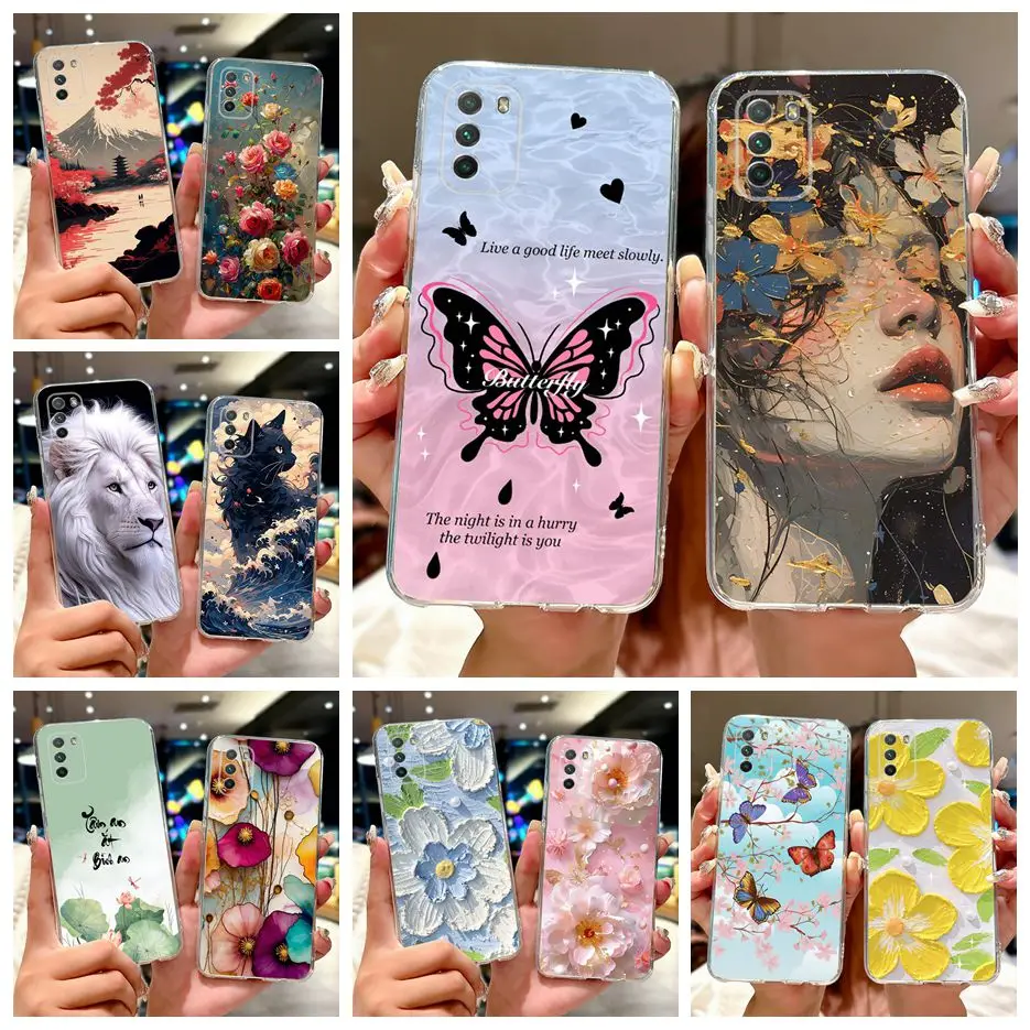 Para Xiaomi Poco M3 funda PocoM3 Pro 5G nueva moda cubierta pintada Fundas de teléfono de silicona suave para Xiaomi Poco M3 Pro M3Pro 5G Fundas