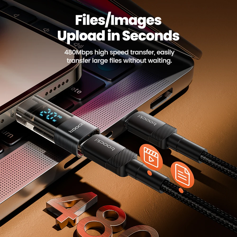 Toocki-Adaptador de iluminación USB C, conector OTG, pantalla Digital PD 20W, Cable de carga rápida OTG para iPhone 14, 13, 12, 11 Pro Max, 8, 7 - imagen 4