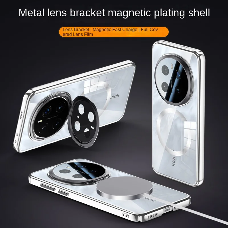 Para Huawei Honor Magic 7 Pro funda transparente magnética soporte de carga inalámbrica funda protectora trasera para magic 7pro Shell - imagen 3