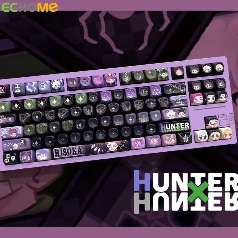 Hunter x Hunter Keycaps personalizado PBT MOA/cereza perfil Keycap lindo púrpura dibujos animados Anime punto tapa de llave tallado lateral para teclado - imagen 2