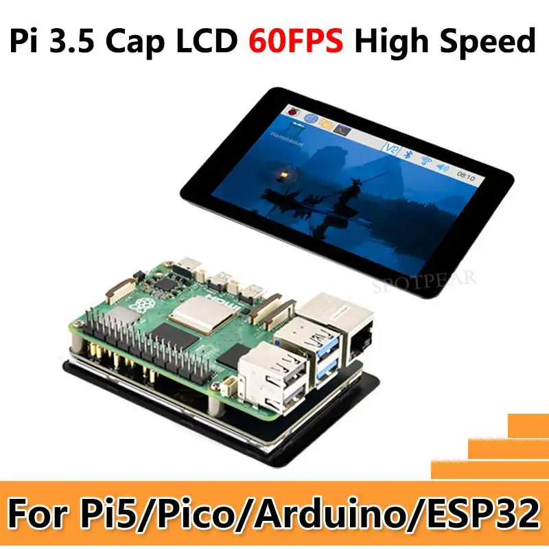 Raspberry Pi 3,5 pulgadas LCD F pantalla táctil de capacitancia 320x480 60fps ST7796 GT911 también para Arduino/Pico2/ESP32/RP2040/RP235 - imagen 2