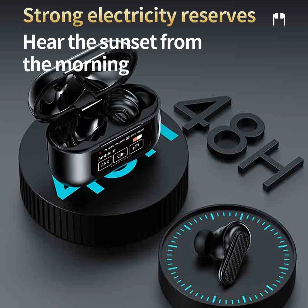 Auriculares Bluetooth 5,4, auriculares con pantalla a Color y Control táctil, auriculares inalámbricos estéreo HiFi con reducción de ruido, auriculares Supergraves - imagen 2