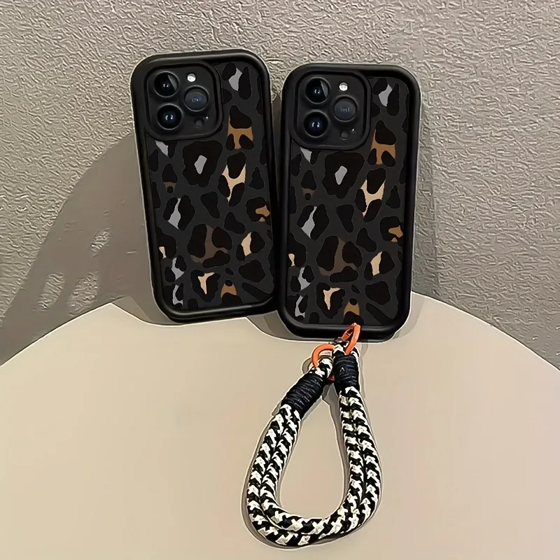 Funda de teléfono con correa colgante con estampado de leopardo de lujo para iPhone 17 16 15 14 13 12 11 Pro Max 17 Air X XS XR 7 8 Plus 16E funda suave - imagen 4