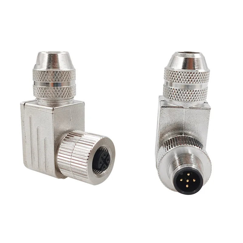 Conector de enchufe de codo M12, tira de metal blindada de 90 grados, sensor de agujero de 4Pin5Pin8Pin - imagen 5