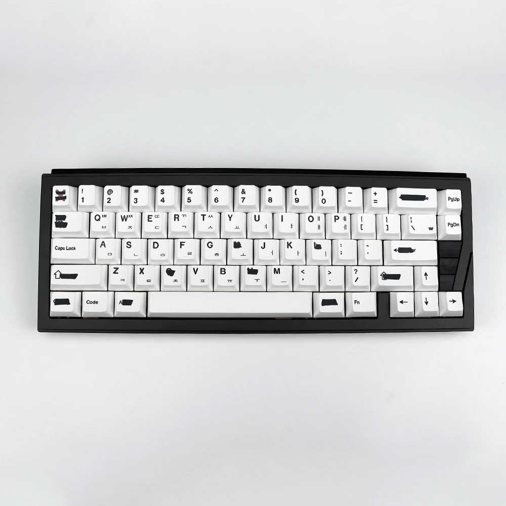 스미어 테마 키캡 세트 체리 프로파일 미니멀리스트 화이트 한국어 키캡 PBT 열승화 맞춤형 기계식 키보드 캡 - imagen 2