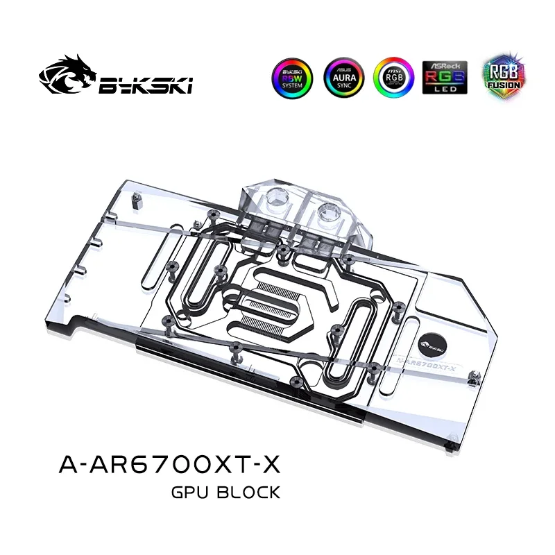 Bykski A-AR6700XT-X bloque de agua GPU para tarjeta ASRock Radeon RX 6700 Challenger Pro/radiador de refrigeración de cobre RGB AURA - imagen 5