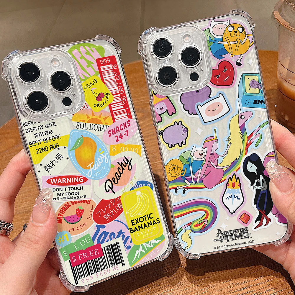 Funda de teléfono Adventure Time con pulsera para IPhone 16e 16 15 14 13 12 11 Mini Pro Max X XR XSMax 7 8 Plus cubierta transparente anticaída - imagen 2