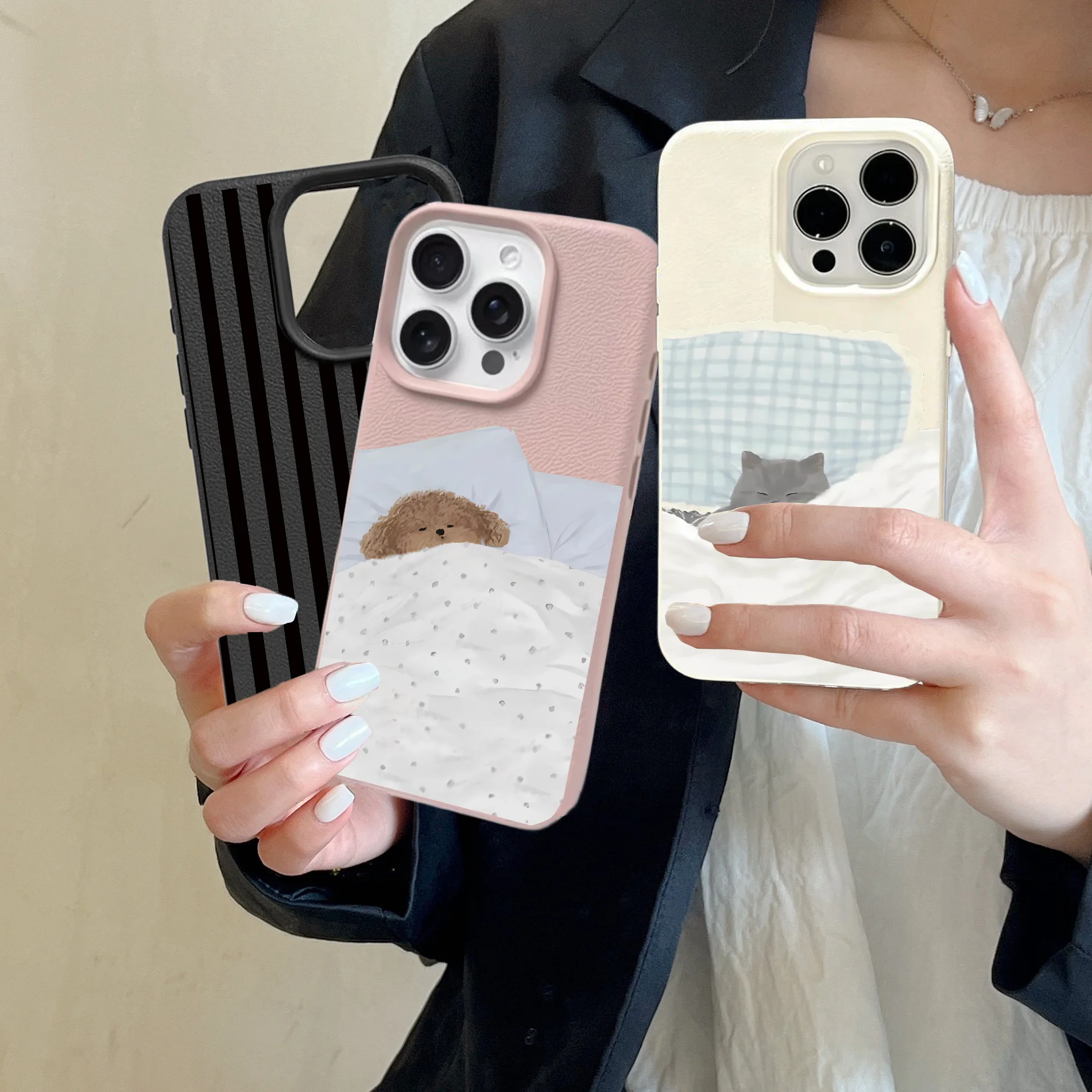 Funda bonita para pareja de perros y gatos para Realme 15 PRO 14 13 12 11 Plus Note 60 P3X C75 C55 C53 C63 C35 funda suave con patrón de lichi