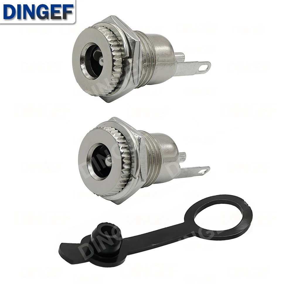 5 unids/lote DC099 5,5mm x 2,1mm toma de corriente CC conector hembra de montaje en Panel DC-099 de Metal agujero abierto 11MM 5,5*2,1 5,5*2,5