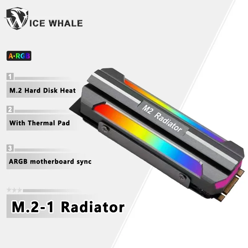 ICE Whale M.2-1 ARGB Sync ordenador M.2 2280 SSD radiador de aluminio M.2 Nvme disipador de calor unidad de estado sólido disipador de calor enfriador