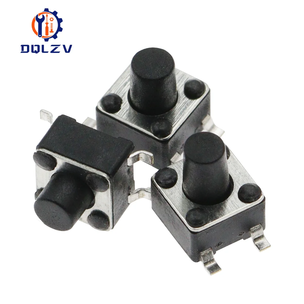 50 uds/100 Uds Mini interruptores 4,5x4,5*3,8-9mm Panel PCB interruptor táctil momentáneo Micro interruptor de botón SMT 4 pines - imagen 4
