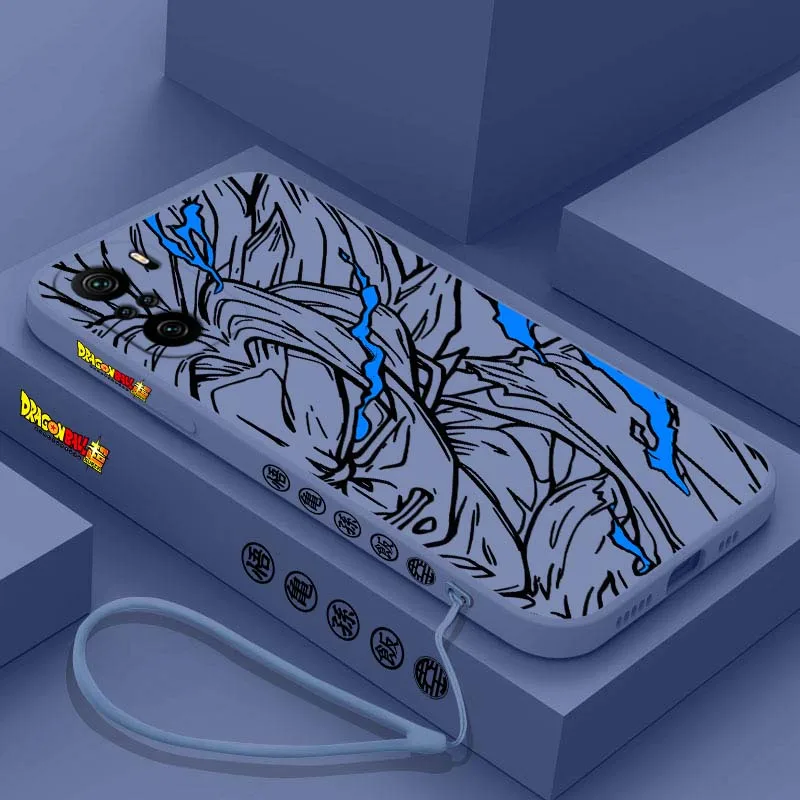 D-Dragon Ball Saiyan Goku Cool para Xiaomi Redmi Note 14 13 12 11 10 9 8 Pro Plus 4G 5G cubierta de la caja del teléfono de cuerda izquierda líquida - imagen 5