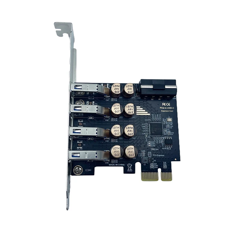 Nueva tarjeta de expansión PCIE USB 3,2, Chip NEC elevador, 4 puertos USB 3,2, controlador de 5Gbps, adaptador HUB USB con fuente de alimentación de 4 pines para escritorio - imagen 3