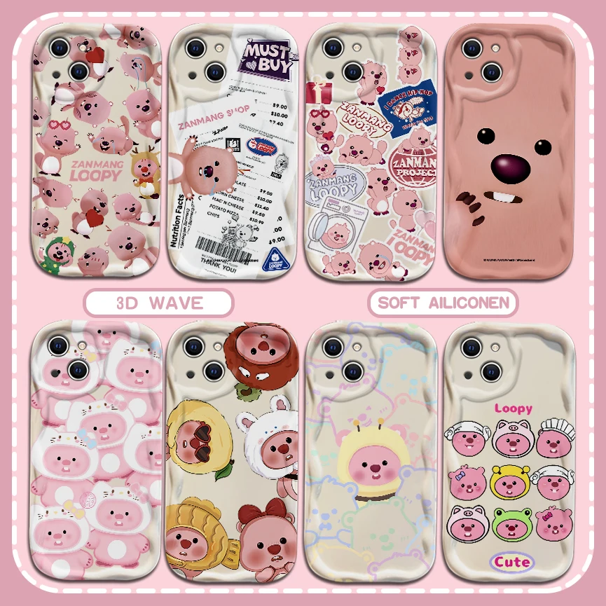 Funda de silicona suave para iPhone, carcasa con ondas 3D para modelos 16, 15, 14, 13, 12, 11 Pro Max, Mini, X, XR, XSMAX, 8, 7, 6S Plus