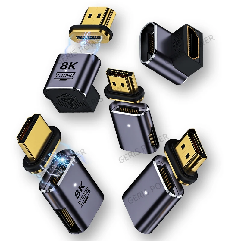 Adaptador magnetico HDMI 2,1 8K 60Hz conector 90 grados para monitor