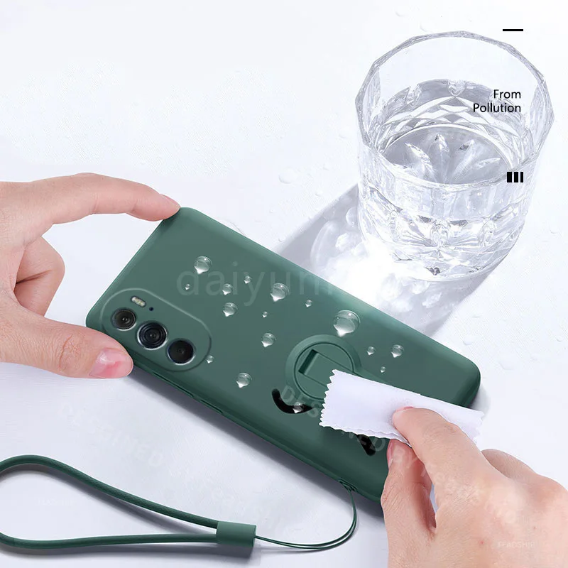 Funda de teléfono para Moto G200 5G, funda de silicona líquida Motorola MotoG200, funda protectora suave, soporte con película de pantalla - imagen 4