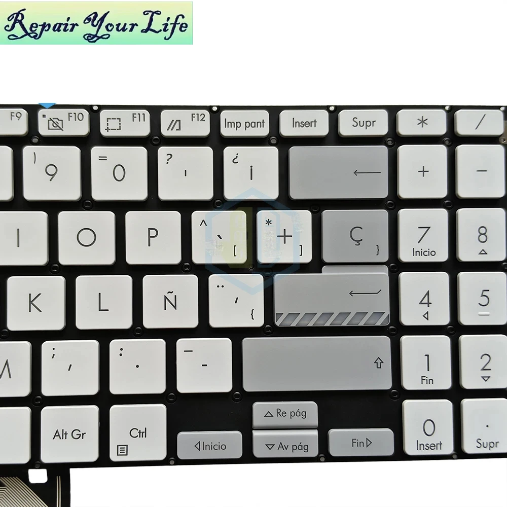 Retroiluminación del teclado latino español Reino Unido Bulgaria para ASUS Vivobook Pro X7600 N7600 M7600 M7600QA M7600QC retroiluminación 0KNB0-560XUK00 - imagen 5