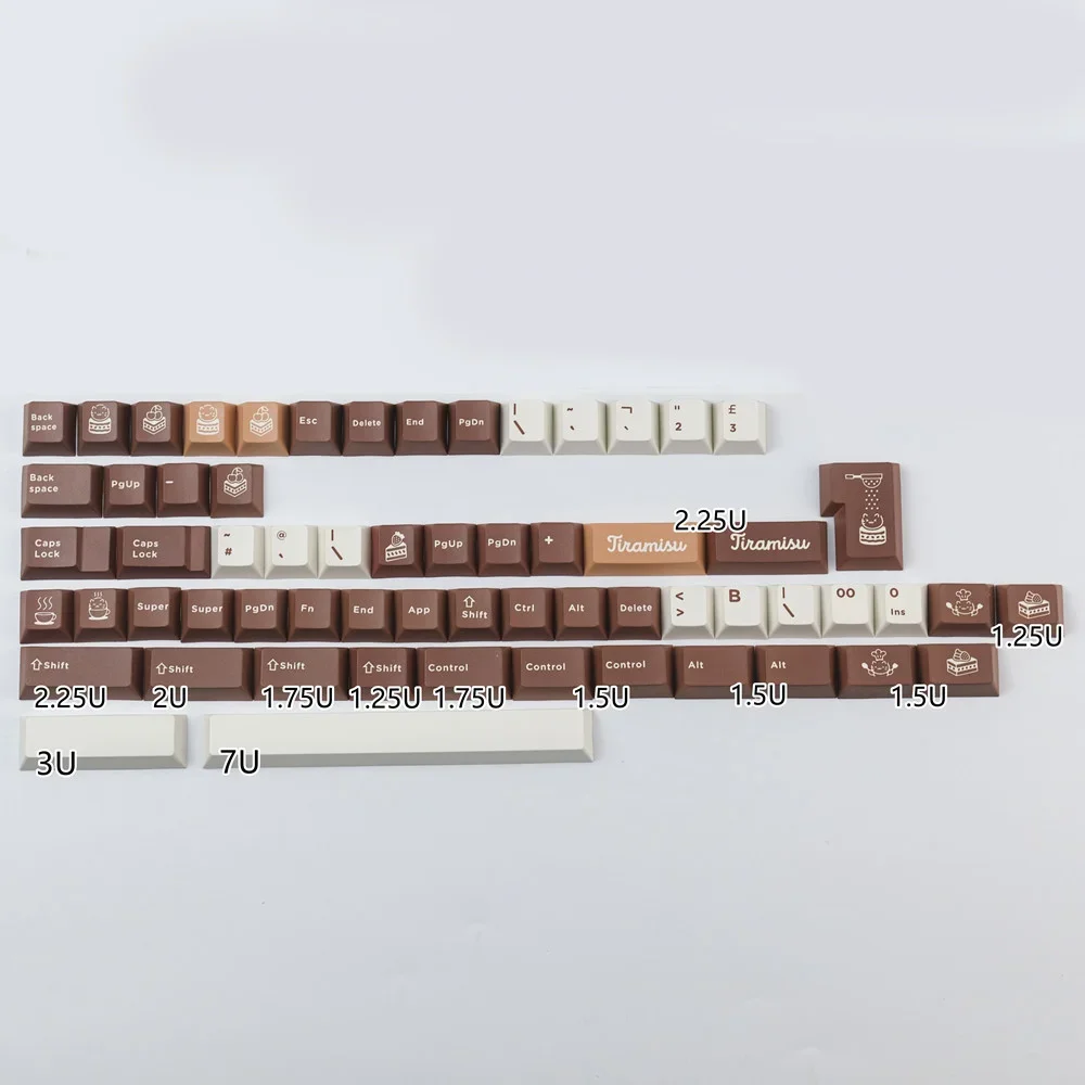 Teclas de 104 teclas, teclas de sublimación de tinte PBT, teclas de perfil de cereza con barra espaciadora ISO Enter 3U 7U para HHKB - imagen 4