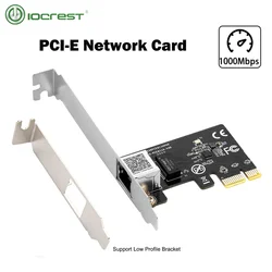 Tarjeta de red Gigabit Ethernet Iocrest RJ45 PCIe para PC