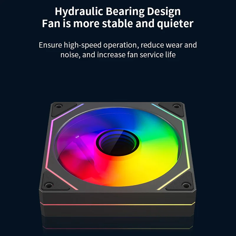 TEUCER 120mm ARGB Infinity Mirror Fan 5V 3Pin/4Pin PWM CPU Ventilador de refrigeración para PC para juegos - Diseño de iluminación silenciosa y cíclica - imagen 4