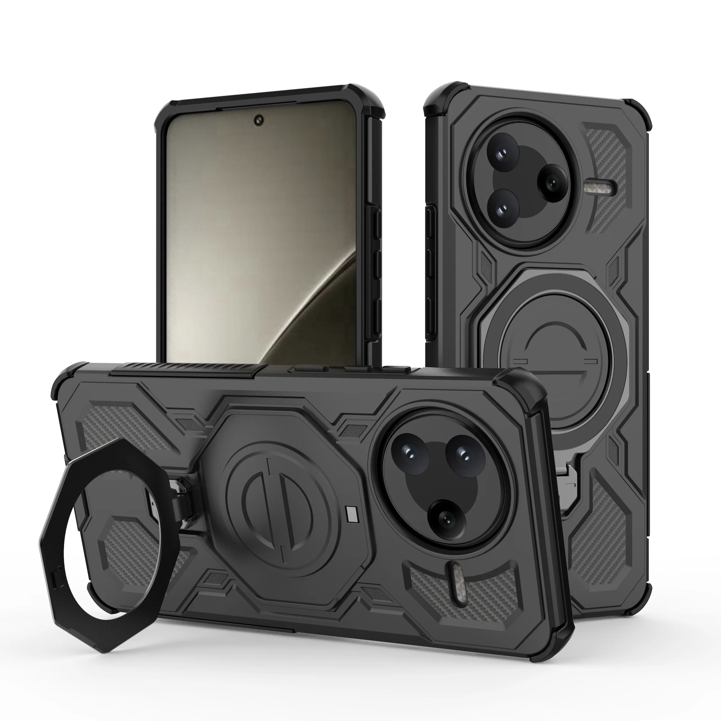 Funda con soporte para Magsafe, carga inalámbrica magnética, armadura de plástico duro, cubierta a prueba de golpes para Xiaomi POCO F7 Pro Ultra - imagen 2