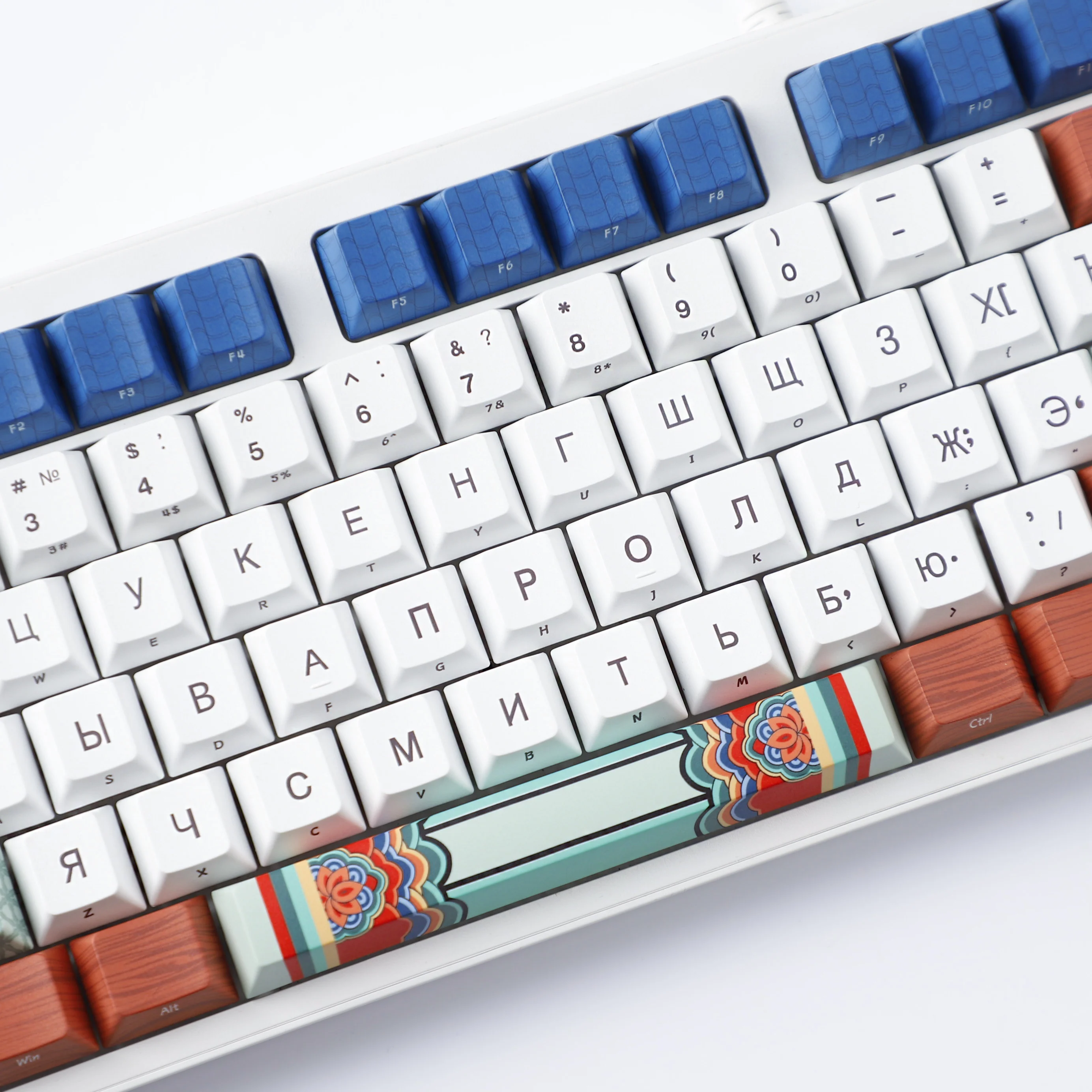 YMDK 139 Florero Retro, perfil de cereza japonés ruso, tinte PBT, teclas de Color de impresión lateral superior para teclado mecánico MX Switche - imagen 4
