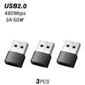 3PCS Black USB2.0