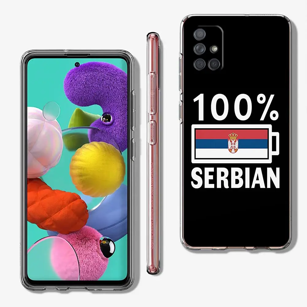 Funda de silicona transparente con bandera de Serbia para Samsung Galaxy, A13, A23, A33, A53, A73, 5G, A51, A71, A21S, A12, A11, A31, A41, A03s, A52, A32, A22 - imagen 2