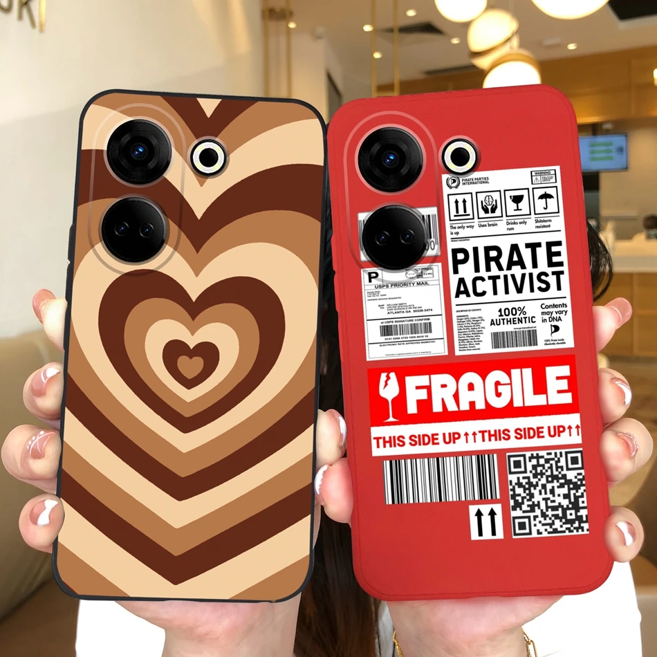 Funda de teléfono para Tecno Camon 20 Pro 4G 5G, carcasa de dibujos animados creativa, cubierta trasera protectora de silicona mate para Camon20 20Pro, regalo - imagen 2