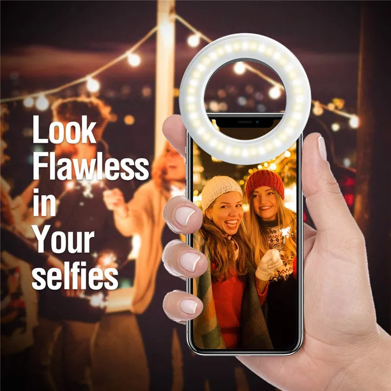 Anillo de luz LED para Selfie, novedad, iluminaciones de maquillaje, lámpara Led para Selfie, teléfonos móviles, foto, luz nocturna, lámpara recargable, anillo para Selfie - imagen 5