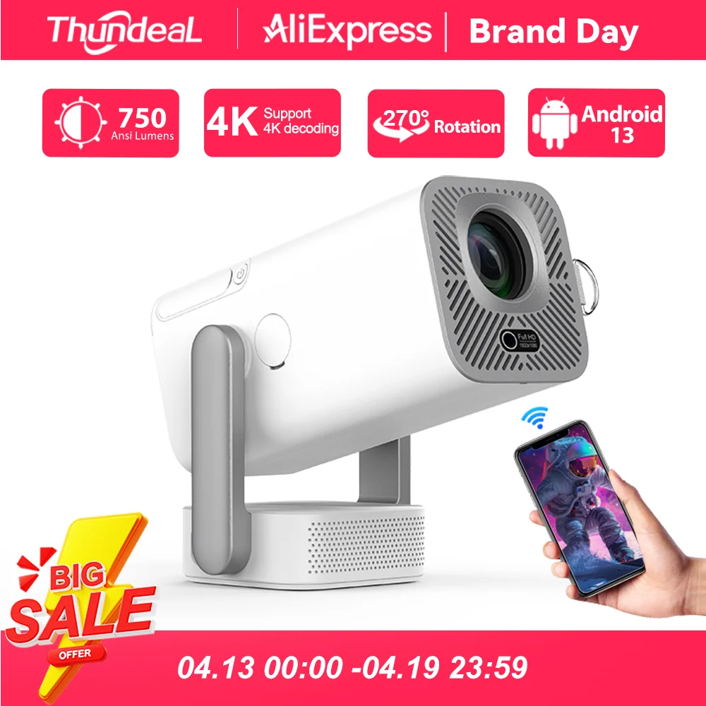 ThundeaL TD80W Pro - Mini Proyector 1080P WiFi Android 3D - imagen 3
