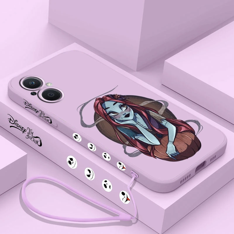Jack Skeleton Sally funda de teléfono para OPPO Find X5 X3 X2 Lite Pro Neo A5 A53 A94 4G 5G Liquid Left Rope Soft Cover - imagen 2