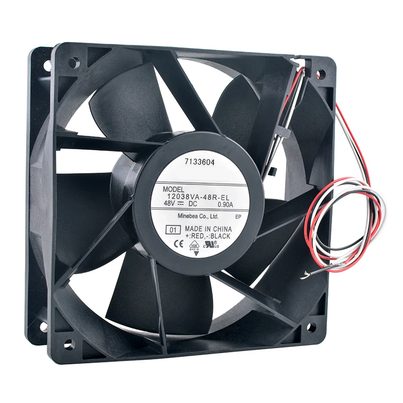 12038VA-48R-EL 12cm 120mm ventilador 120x120x38mm DC48V 0.90A ventilador de flujo axial de doble rodamiento de bolas ventilador de refrigeración para convertidor de frecuencia