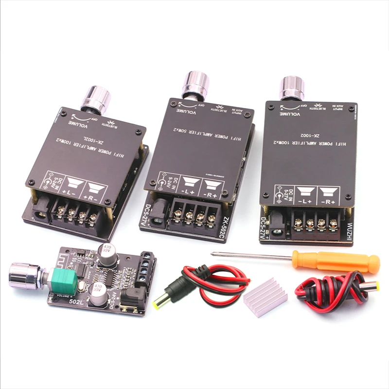 Placa amplificadora de potencia digital 2x50W 2x100WD TPA3116, módulo inalámbrico de música estéreo de doble canal para el hogar, amplificador de Audio con control de volumen - imagen 2