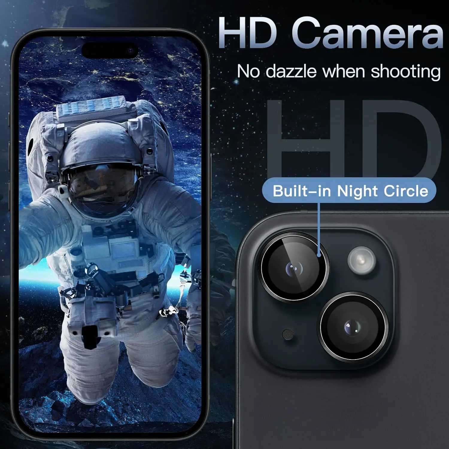 Funda protectora de lente de cámara de vidrio templado con purpurina de diamante para iPhone 15 Pro Max 14 Plus 13 Mini accesorios de protección para teléfono - imagen 5