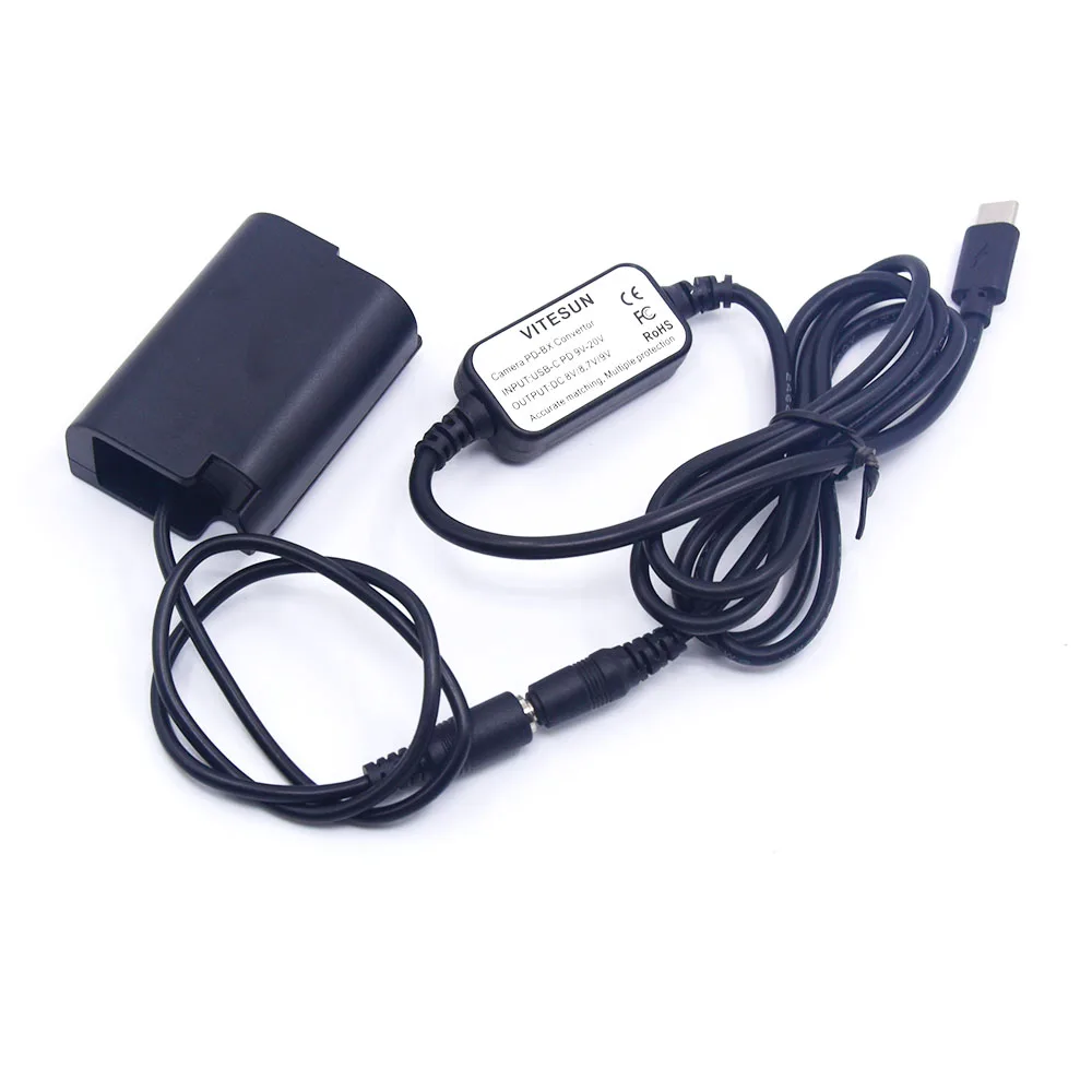 Banco de energía PD tipo C USB-C Cable adaptador AC8 + BLK22 batería simulada DMW-DCC17 para Panasonic Lumix S5 GH6 DC-S5 DC-S5K - imagen 2