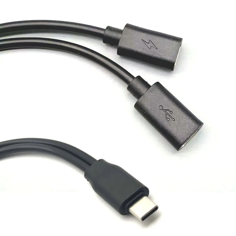 5pcs 2 in 1 USB Type C  to 2 USB C Fast Charging Data Transfer HUB Splitter OTG Converter Laptop Multifunctional Adapter