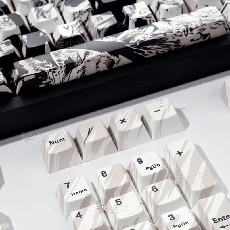 Juego de teclas con tema de guerrero atardecer, sublimación de cinco lados PBT, teclas personalizadas con perfil de cereza para accesorios de teclados mecánicos - imagen 5