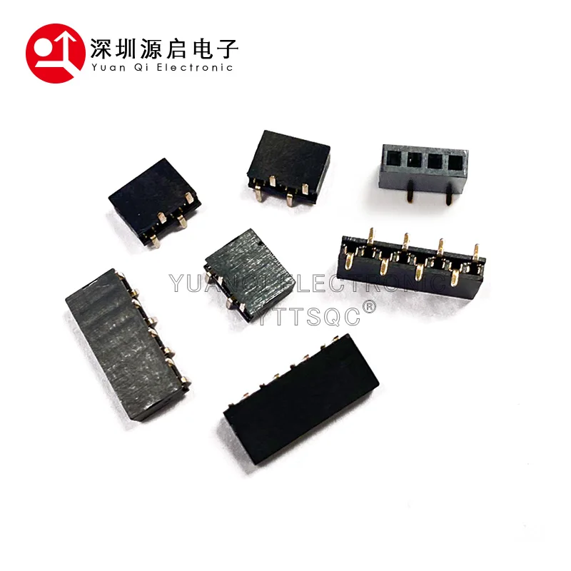 SMT 1,27mm 1,27 dislocación de una sola fila hembra PCB Board Pin Header Socket conector Pinheader 1*5/10/12/15/20/2-50P SMD