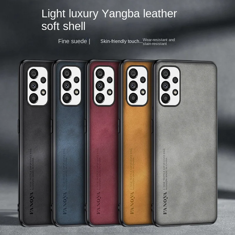 Para Samsung Galaxy A73 5G A736B funda de cuero PU superficie dura de PC contraportada a prueba de golpes mate funda de teléfono para Samsung A73 5G A736B - imagen 2